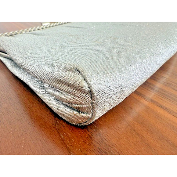 Vintage Harry Levine HL USA Silver Evening Clutch Bag Clasp with Chain 60's - Picture 14 of 14